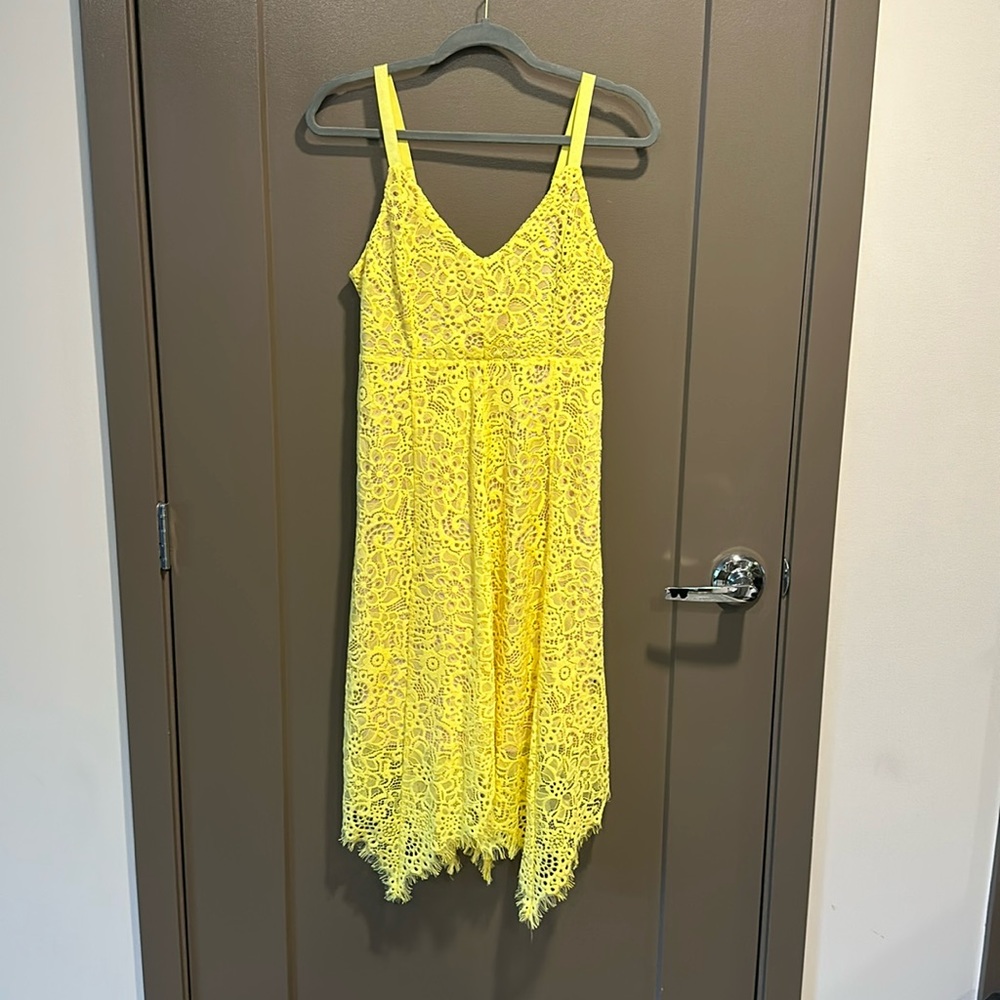 INC Floral Mix Yellow Lace Dress